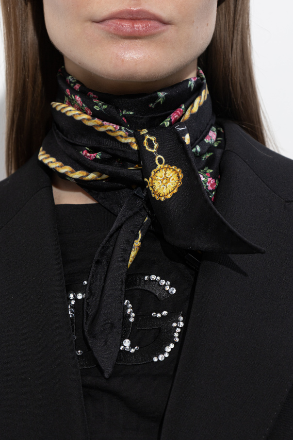 Dolce & Gabbana Triangular scarf with floral motif