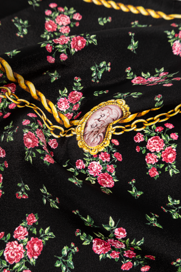Dolce & Gabbana Triangular scarf with floral motif