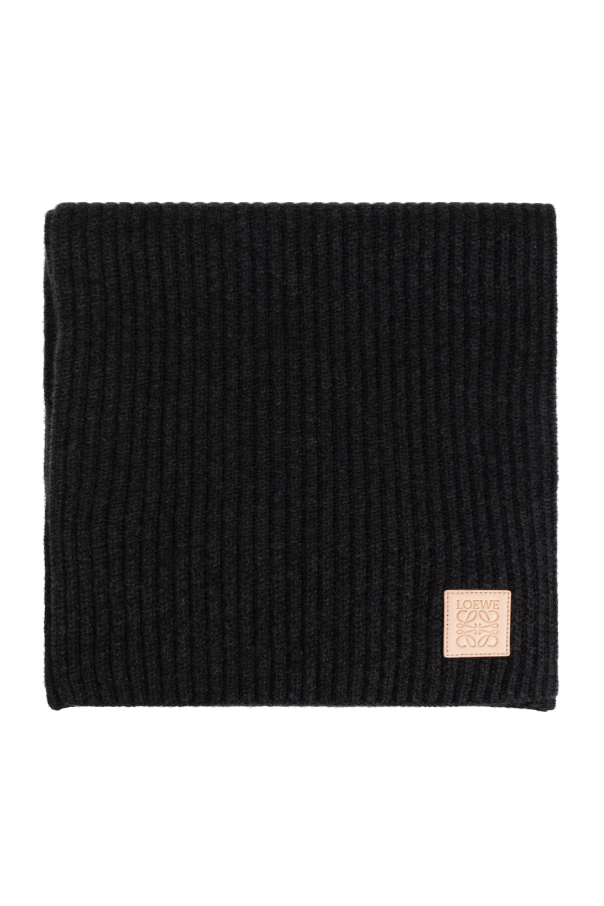 Loewe Cashmere scarf with logo patch