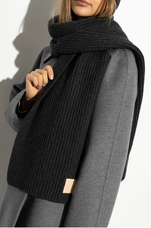 Cashmere scarf with logo patch od Loewe