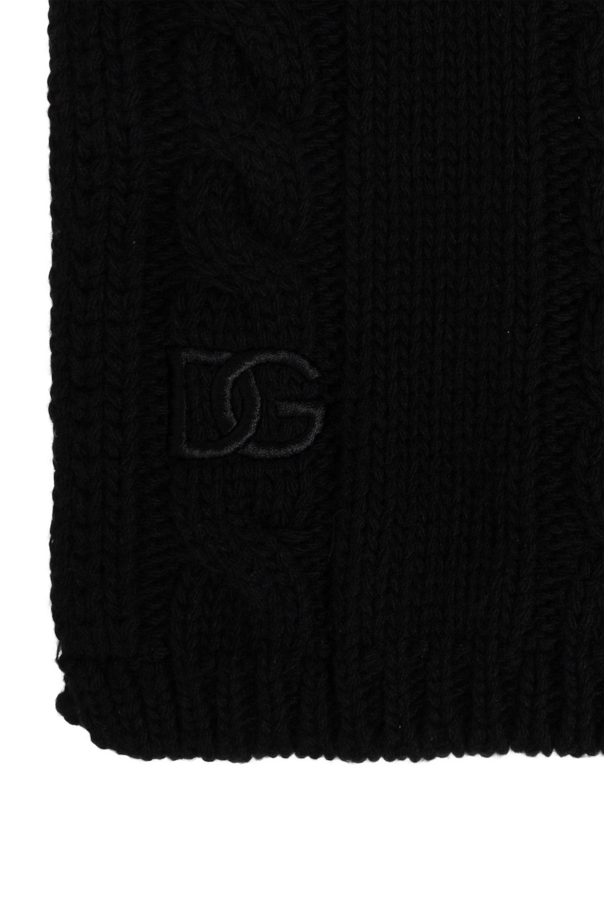 Dolce & Gabbana Wool scarf with embroidered logo
