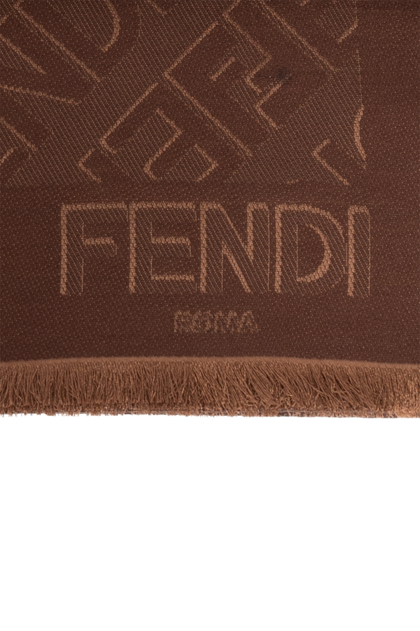 Fendi fendi ff embossed leather slippers