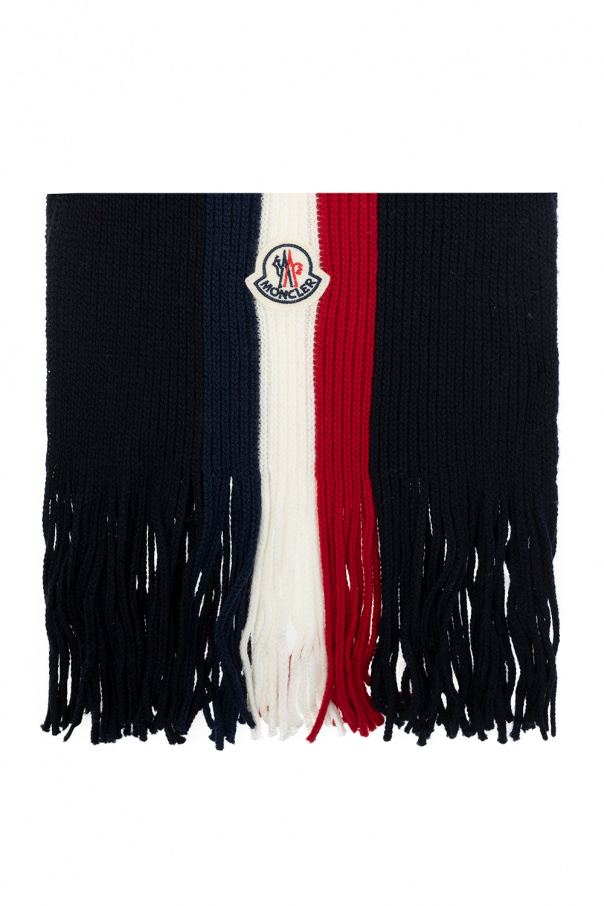 Moncler Fringed wool scarf