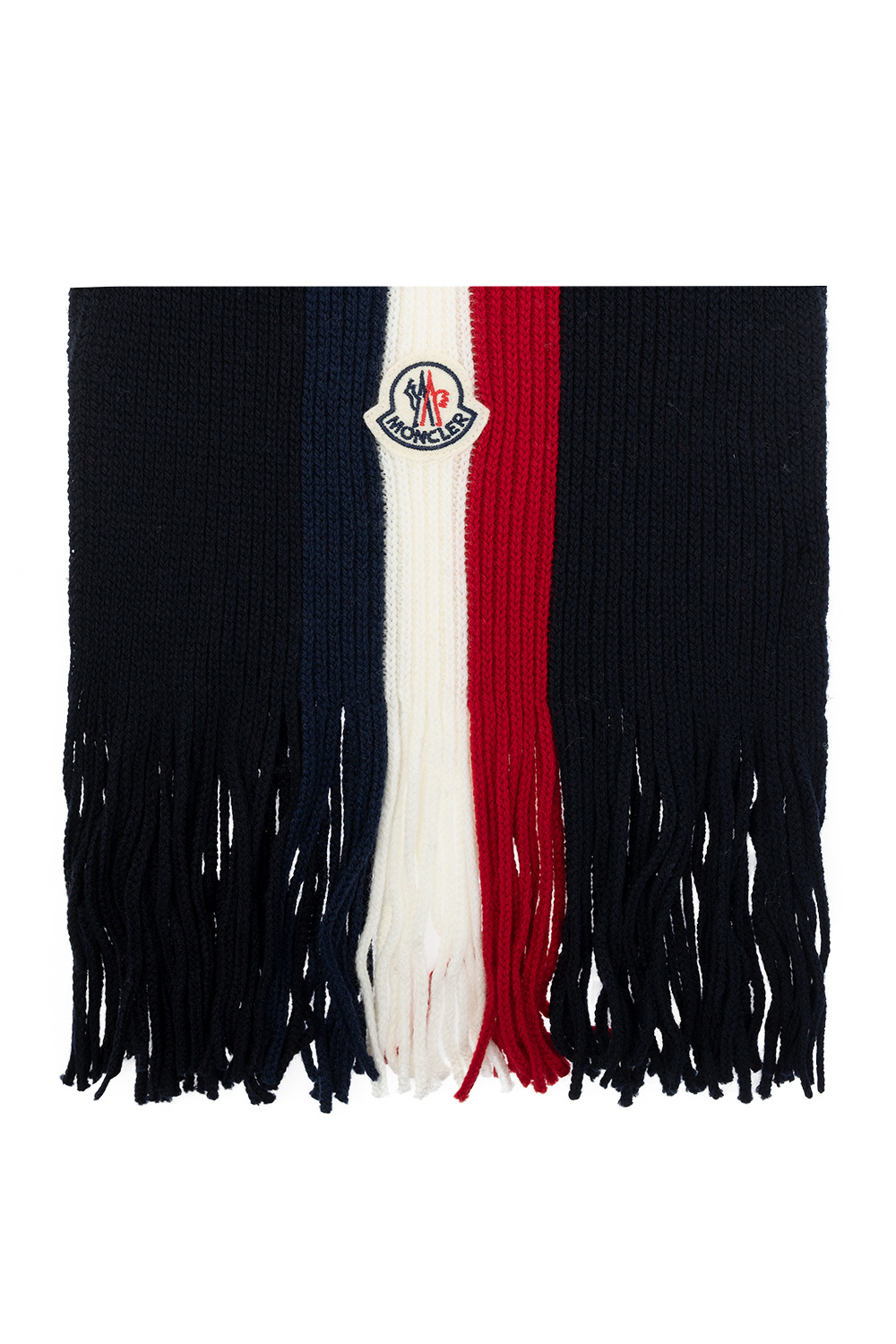 Moncler Fringed wool scarf