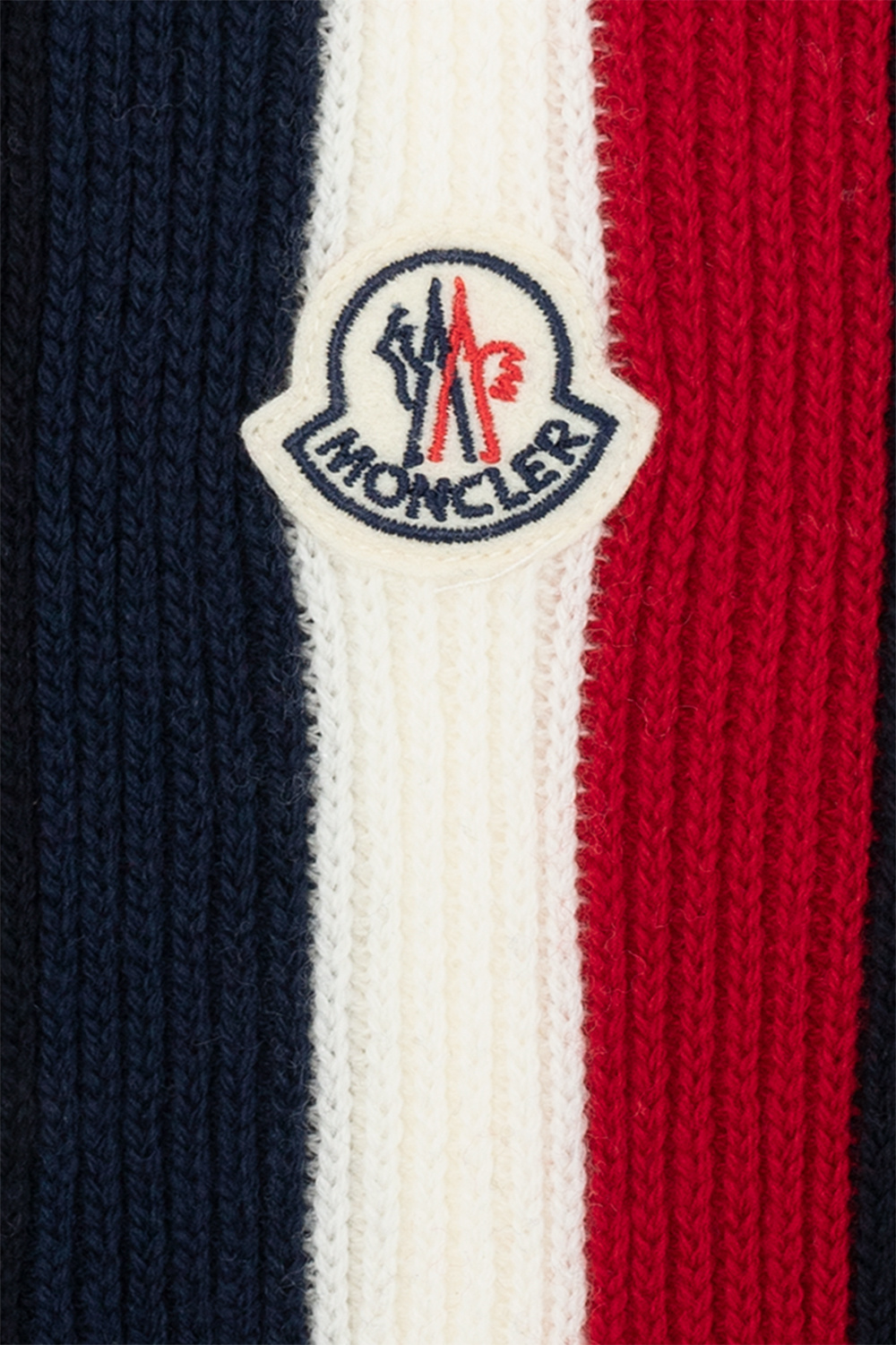 Moncler Fringed wool scarf