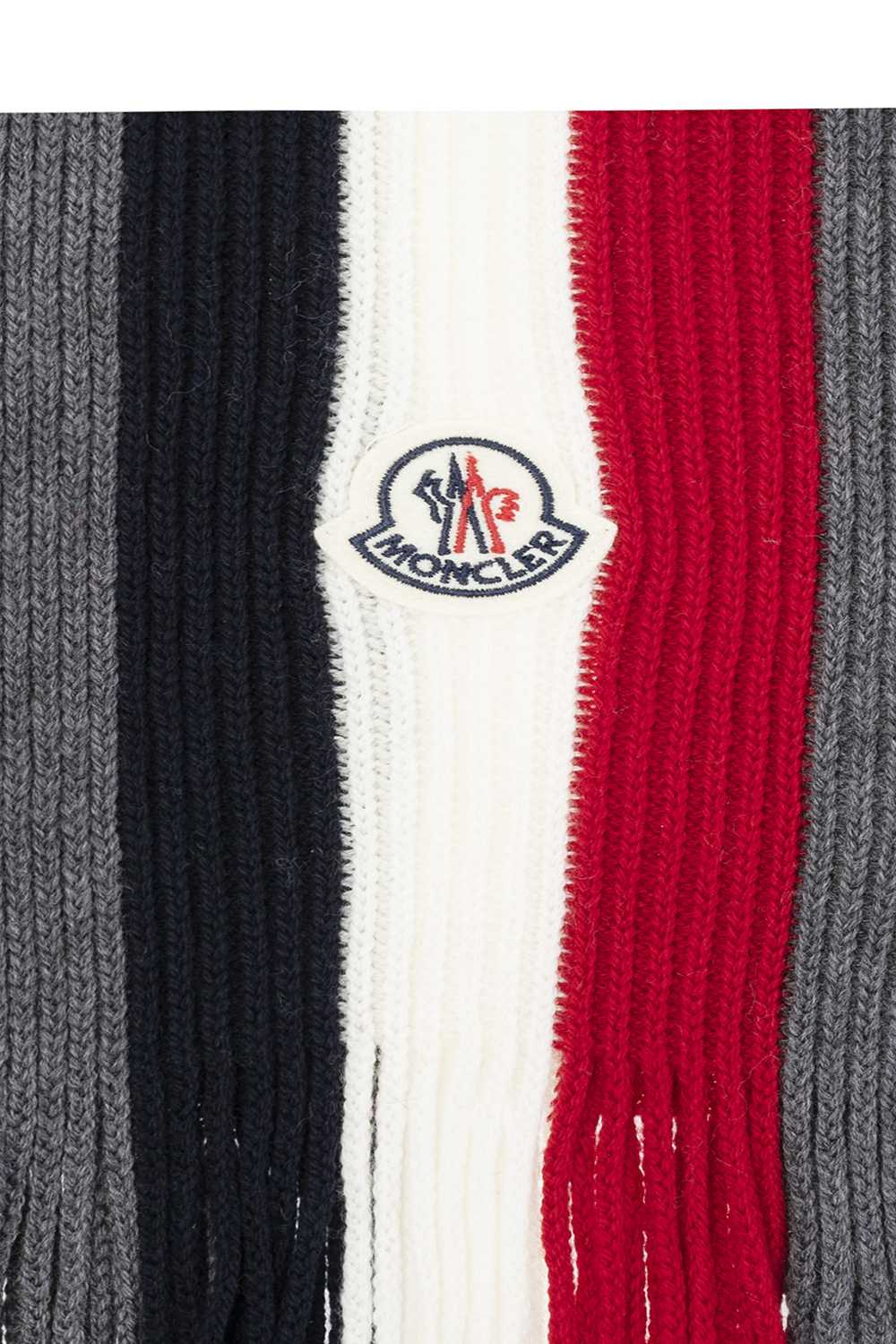 Moncler Fringed wool scarf