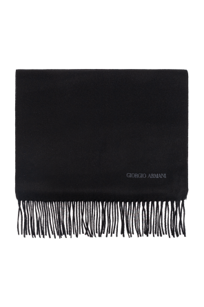 Cashmere scarf with fringes