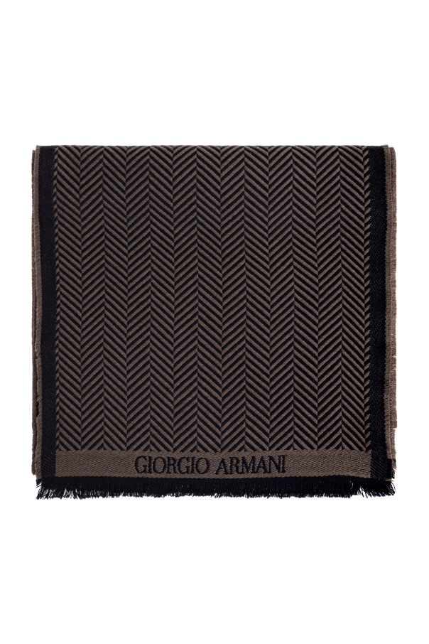 Wool scarf with herringbone pattern od Giorgio Armani