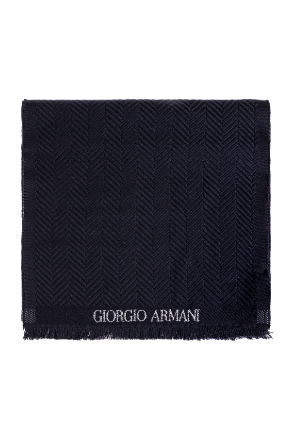 Wool scarf with herringbone pattern od Giorgio Armani