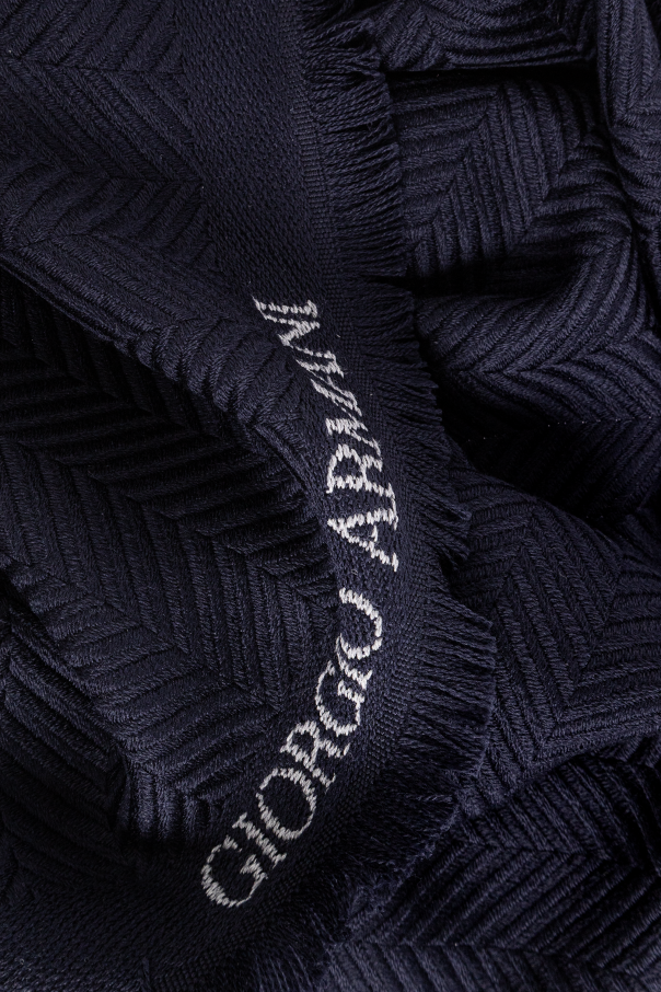 Giorgio Armani Wool scarf with herringbone pattern