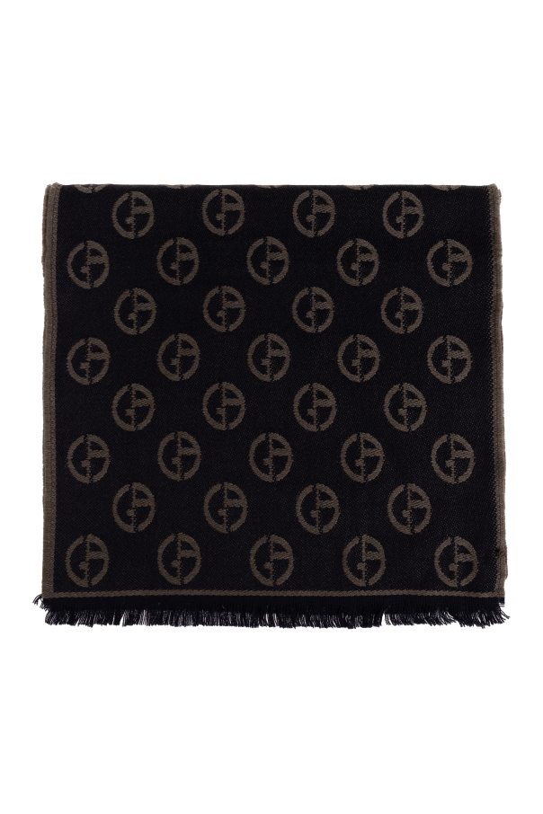 Wool scarf with monogram od Giorgio Armani