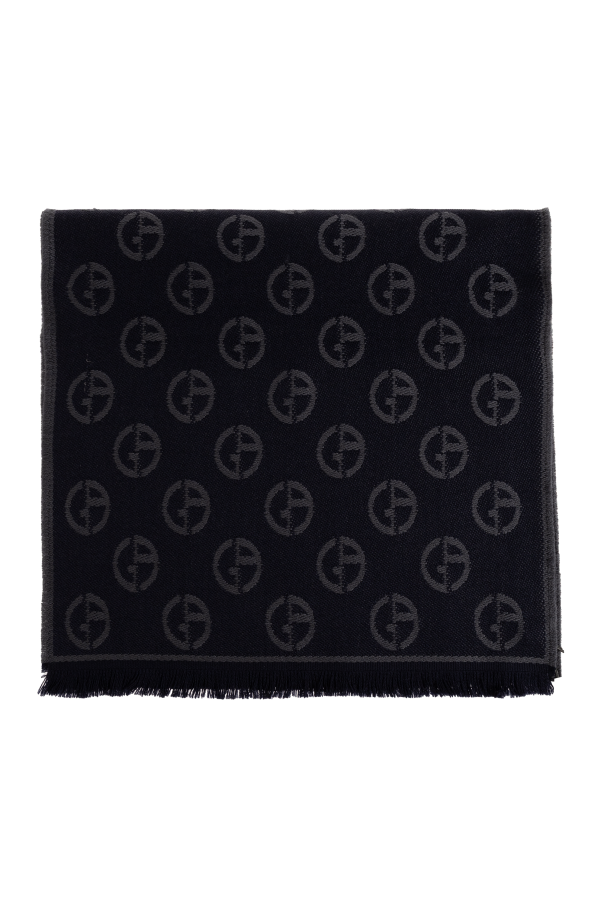 Wool scarf with monogram od Giorgio Armani
