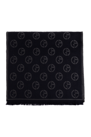 Wool scarf with monogram