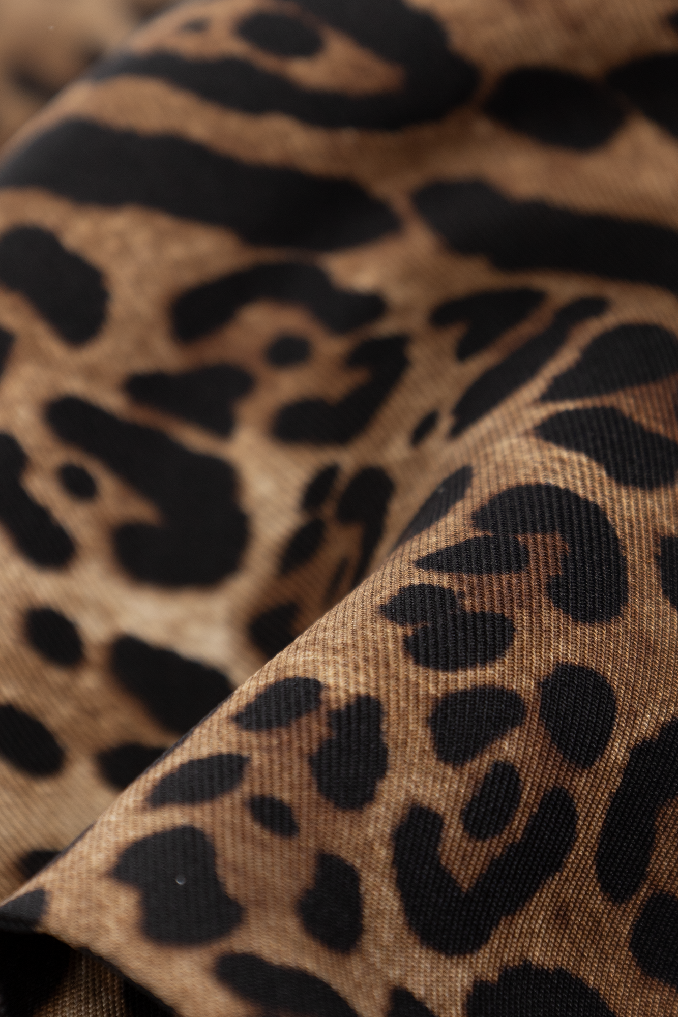 Leopard Print Silk Scarf in Brown - Dolce Gabbana