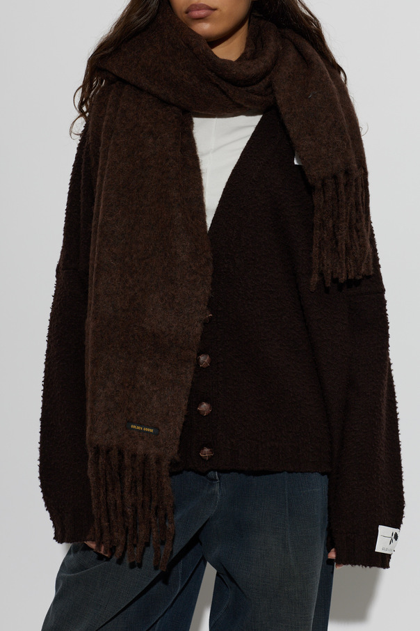 Golden Goose Wool Scarf with Fringes
