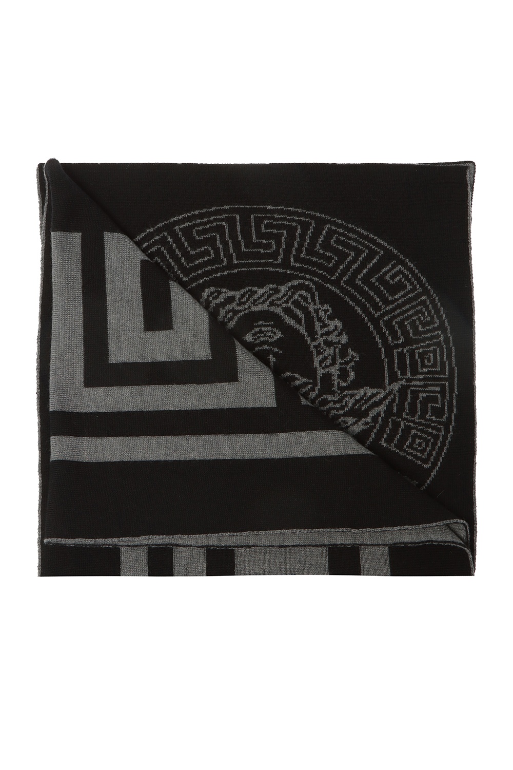 Versace Greek Key Monogram-Print Scarf