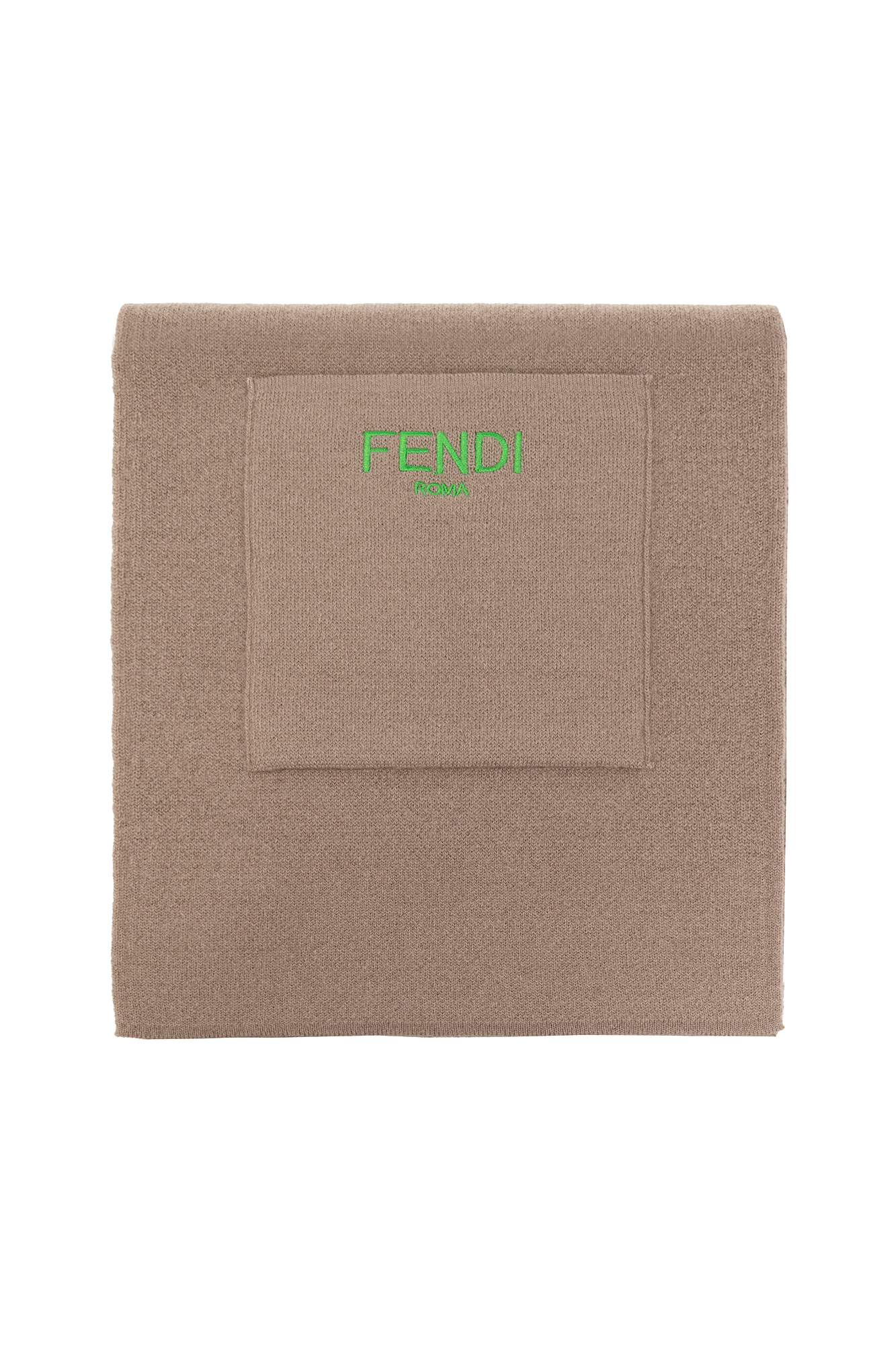Fendi Kids FENDI Zucchino Canvas Leather Shoulder Bag Black Light Blue 8BR145