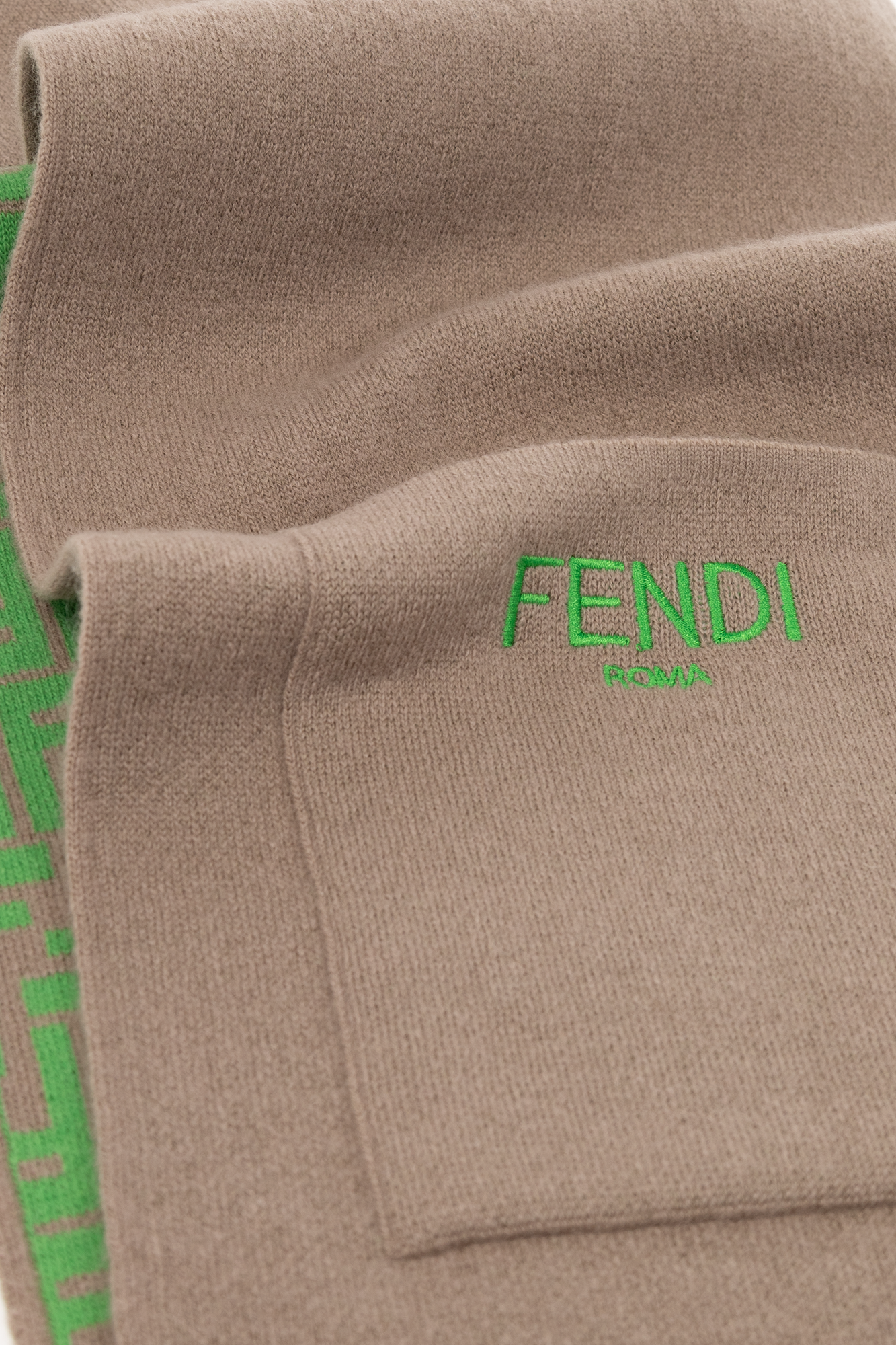 Fendi Kids FENDI Zucchino Canvas Leather Shoulder Bag Black Light Blue 8BR145