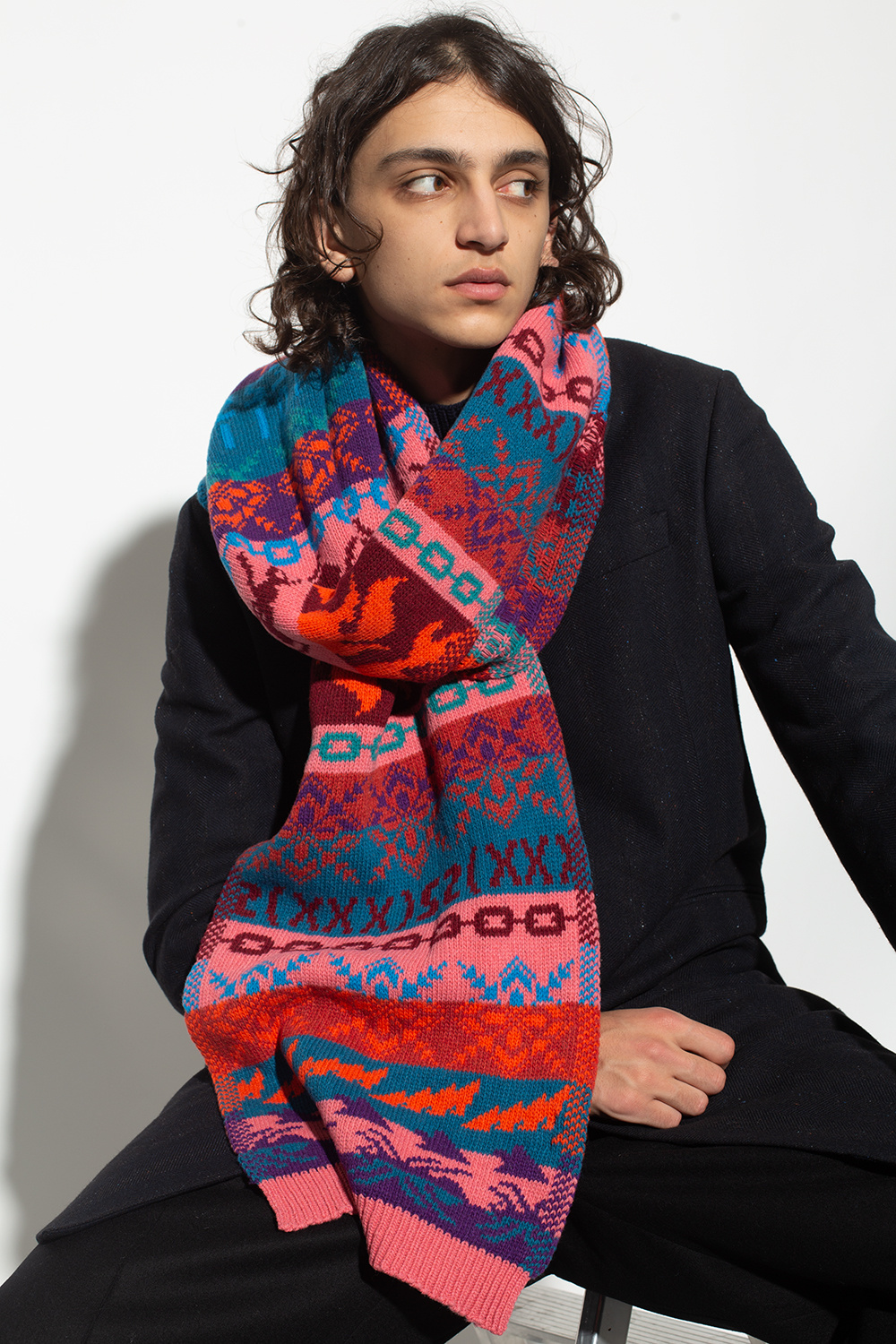 Diesel Patterned scarf