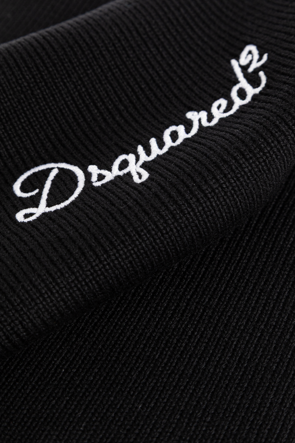 Dsquared2 Wool scarf with embroidered logo