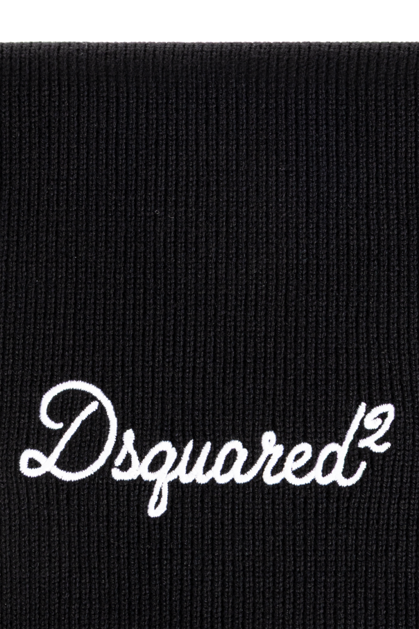 Dsquared2 Wool scarf with embroidered logo