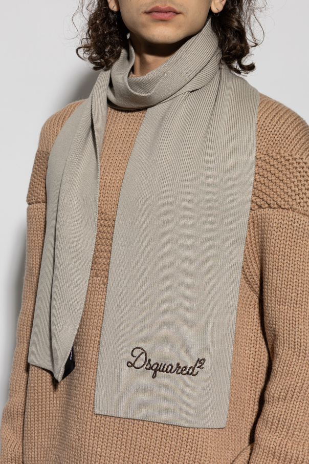Dsquared2 Wool scarf with embroidered logo
