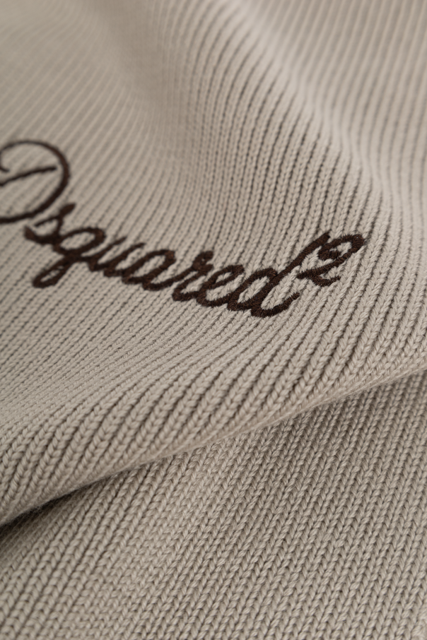 Dsquared2 Wool scarf with embroidered logo