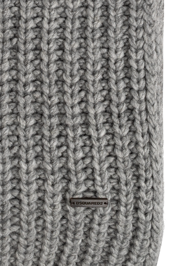 Dsquared2 Wool scarf with stitched logo