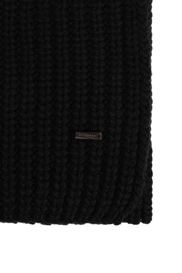 Dsquared2 Wool scarf with sewn-in logo