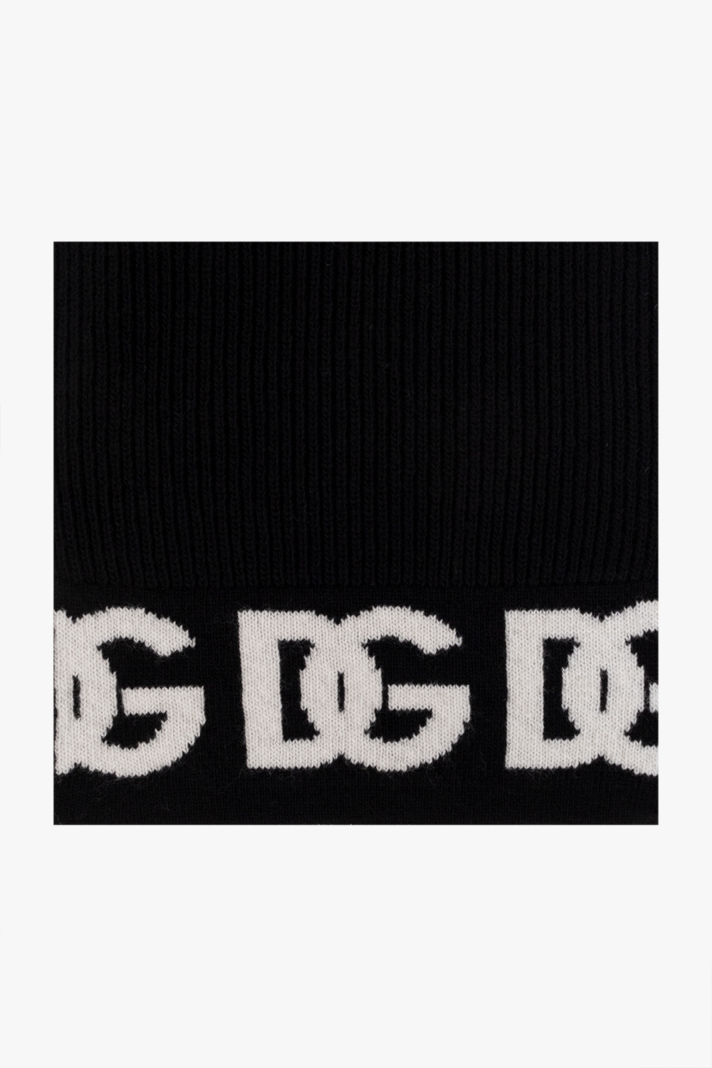 Dolce & Gabbana Black Dress For Girl With Golden Logo Wool scarf