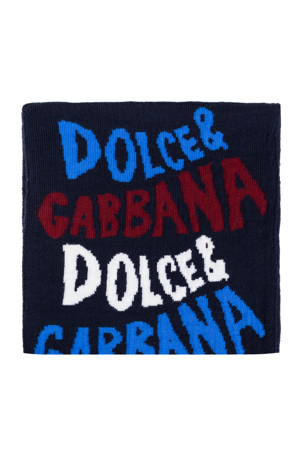 Dolce & Gabbana Kids Wool scarf with logo