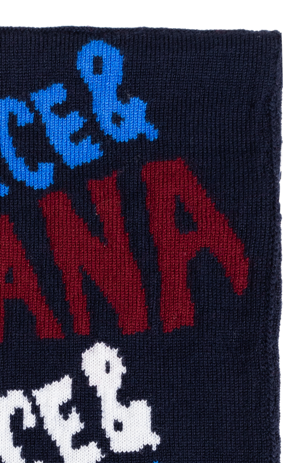 Dolce & Gabbana Kids Wełniany szal z logo