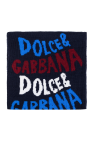 Dolce & Gabbana Kids NAVY BLUE Wool scarf with logo