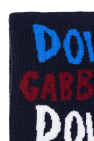 Dolce & Gabbana Kids NAVY BLUE Wool scarf with logo