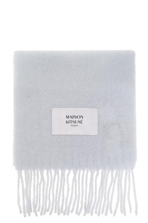 Alpaca scarf with logo od Maison Kitsuné