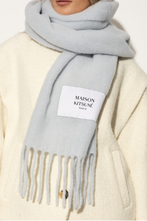 Alpaca scarf with logo od Maison Kitsuné