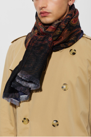 Etro Wool scarf with raw edge