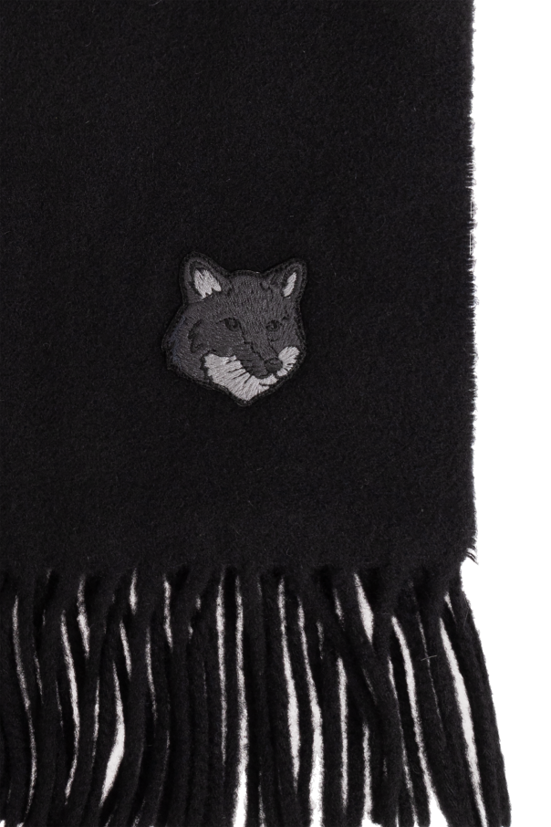 Maison Kitsuné Wool scarf with logo patch