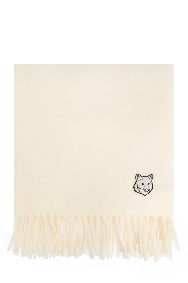 Maison Kitsuné Wool scarf with logo patch