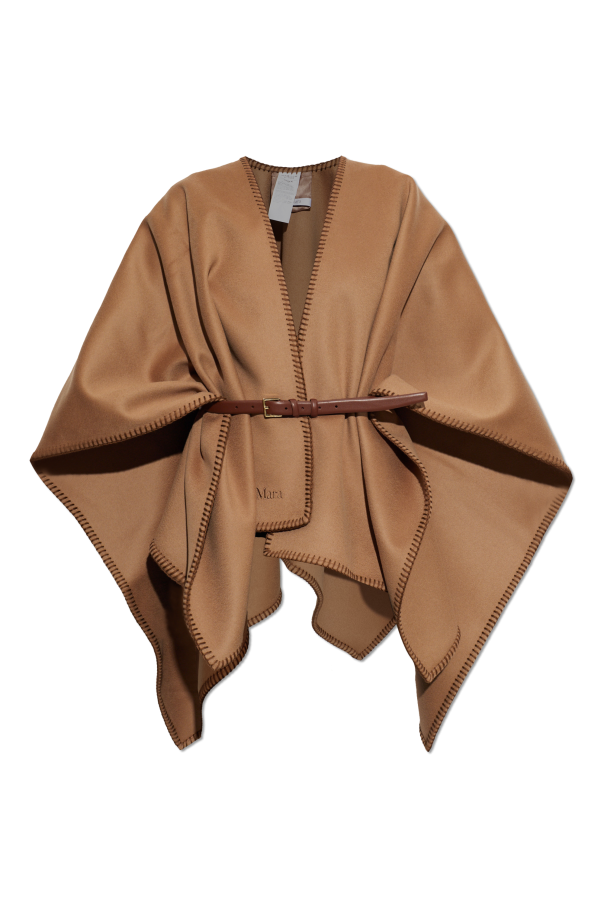 Wool poncho with belt 'Colomba' od Max Mara