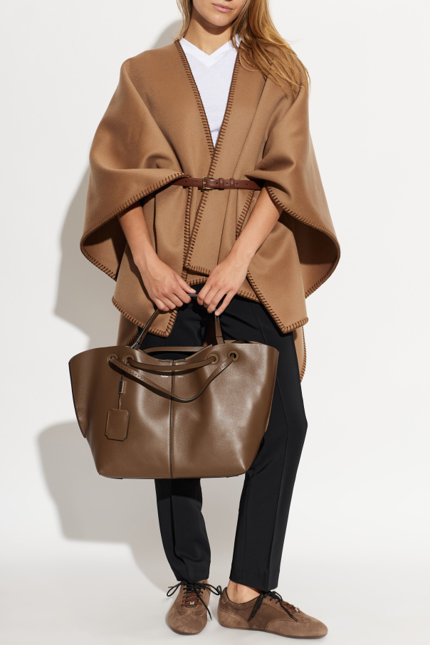 Max Mara Wool poncho with belt 'Colomba'