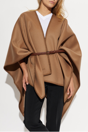 Max Mara Wool poncho with belt 'Colomba'