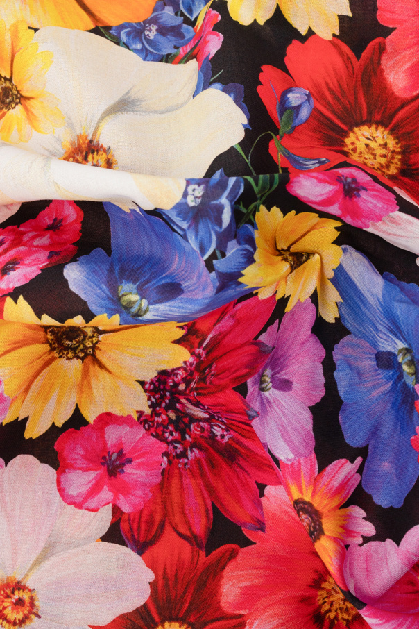 Dolce & Gabbana Bawełniany szal z motywem kwiatowym