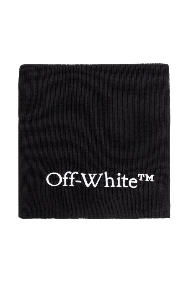 Off-White Szal z wyszytym logo