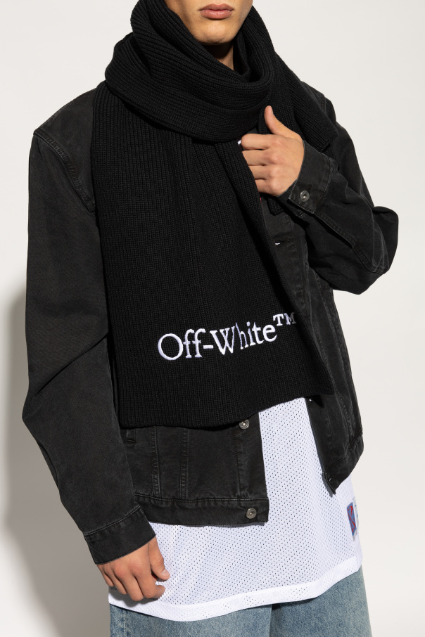 Off-White Szal z wyszytym logo