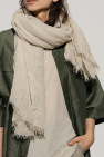 Rick Owens cream Silk-blend scarf