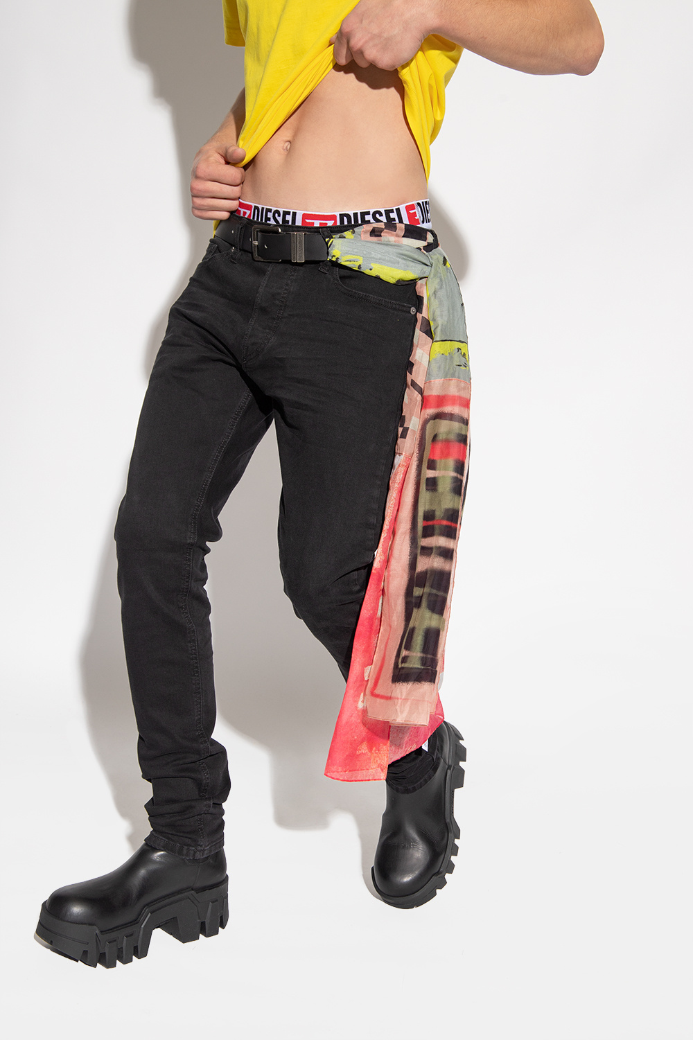 Diesel ‘S-LUTE’ patterned scarf