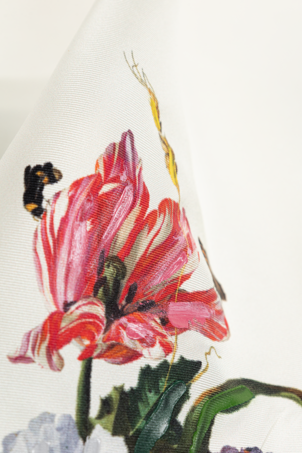 Maison Margiela Silk scarf with floral motif