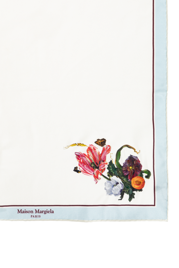 Maison Margiela Silk scarf with floral motif