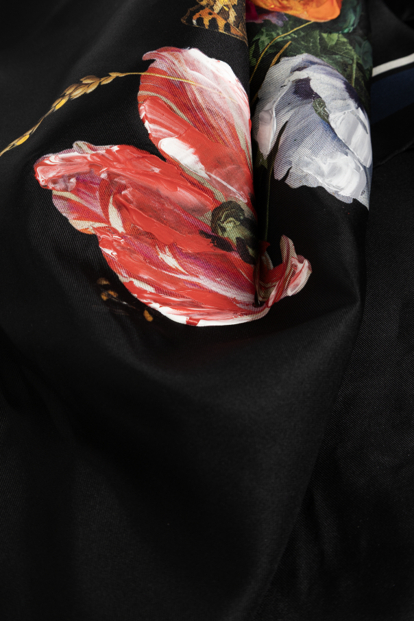 Maison Margiela Silk scarf with floral motif